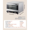 image:imageVEVOR Commercial Convection Oven 47L43Qt HalfSize Conventional Oven Countertop 1600W 4Tier Toaster wFront Glass Door Electric Baking Oven wTrays Wire Racks Clip Gloves 120V3Tier 19Qt