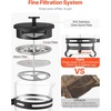 image:imageVEVOR French Press Coffee Maker 34 Ounce 1 Liter Borosilicate Glass Coffee Press Tea Maker with Stainless Steel Filter Large Glass French Presses Cold Brew for Camping Travel Home Kitchen BlackBlack