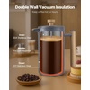 image:imageVEVOR French Press Coffee Maker 34 Ounce 1 Liter Stainless Steel Coffee Press Tea Maker with Filter Large Double Wall Insulated French Presses Cold Brew for Camping Travel Home Kitchen Black34 oz