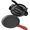 image:imageVEVOR Tortilla Press 10 Inch Tortilla and Roti Maker Cast Iron Heavy Duty Tortilladora Press PreSeasoned Pataconera with 100 Pcs Parchment Paper Dough Maker for Flour Tortilla Tawa10 inchcomal pan