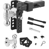 image:imageVEVOR Adjustable Trailer Hitch 6Inch Drop Hitch Ball Mount Fit 2 Receiver Heavy Duty Trailer Tow Hitch with 2 Balls 12500 lbs amp 2516 Balls 21500 lbs Receiver Hitch with AntiTheft Pin