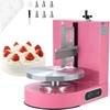 image:imageVEVOR Cake Decorating Machine Cake Cream Spreading Coating Smearing Machine Low Noise Cake Frosting Machine Turntable with Adjustable Scraper for 6 to 14 Cake 25320RPM Rotating Speed WhitePink