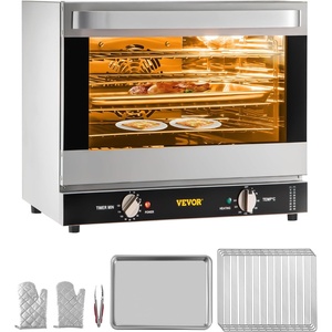 image:imageVEVOR Commercial Convection Oven 47L43Qt HalfSize Conventional Oven Countertop 1600W 4Tier Toaster wFront Glass Door Electric Baking Oven wTrays Wire Racks Clip Gloves 120V4Tier 60Qt