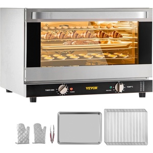 image:imageVEVOR Commercial Convection Oven 47L43Qt HalfSize Conventional Oven Countertop 1600W 4Tier Toaster wFront Glass Door Electric Baking Oven wTrays Wire Racks Clip Gloves 120V4Tier 43Qt