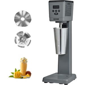 image:imageVEVOR Milkshake Maker 375W x 2 Electric Machine Commercial Double Heads Drink Mixer Blender LED Intelligent Microswitch 3Speed Mixer With 2 x 820 ml Stainless Steel CupsSingle Head Digital