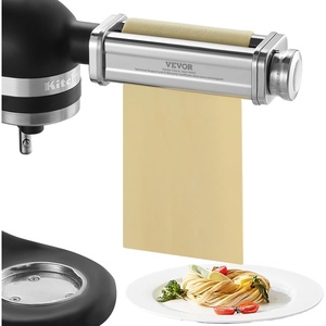 image:imageVEVOR Pasta Attachment for KitchenAid Stand Mixer Stainless Steel Pasta Maker Attachment Includes Pasta Sheet Roller Spaghetti Cutter Fettuccine Cutter 8 Adjustable Thickness Knob Pasta Maker 3Pcs1 SET
