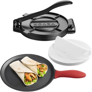 image:imageVEVOR Tortilla Press 10 Inch Tortilla and Roti Maker Cast Iron Heavy Duty Tortilladora Press PreSeasoned Pataconera with 100 Pcs Parchment Paper Dough Maker for Flour Tortilla Tawa8 inchcomal pan
