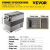 image:imageVEVOR CF55 12 Volt 58 Qt Refrigerator Dual Zone Portable Compressor 1224V DC and 110240V AC Freezer Fridge Cooler for Car Truck RV Camping and Home Use BlackGraySingle Zone 58QT