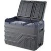 image:imageVEVOR CF55 12 Volt 58 Qt Refrigerator Dual Zone Portable Compressor 1224V DC and 110240V AC Freezer Fridge Cooler for Car Truck RV Camping and Home Use BlackGrayDual Zone 338QT