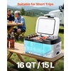 image:imageVEVOR Car Refrigerator DC 1224V AC100240V Compressor Electric Cooler 4F to 68F Car Fridge with APP Control 16 QT Cars Freezer for RVs Campsites Boats Camping Fishing 60W Portable Freezer16QT
