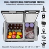 image:imageVEVOR Car Refrigerator DC 1224V AC100240V Compressor Electric Cooler 4F to 68F Car Fridge with APP Control 21 QT Cars Freezer for RVs Campsites Boats Camping Fishing 60W Portable Freezer615QT Dual Zone with Handle