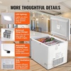 image:imageVEVOR Chest Freezer 128 Cuft  345 L Large Deep Freezer amp 4 Removable Baskets Freestanding Top Open Door Commercial Chest Freezers with Locking Lid 7Level Adjustable Temp LED Lighting 6 Wheels128 Cuft