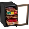 image:imageVEVOR Electric Humidor 33L 250 Counts Electric Cigar Humidor Cabinet with Cooling Temperature Control Spanish Cedar Wood Shelves amp Drawers Mechanical Hygrometer 4 Layers Cooler for Household48L