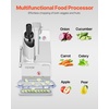 image:imageVEVOR Food Processor amp Vegetable Chopper 2 Feeding Holes FoodGrade Stainless Steel Food Processor Chopper with Detachable 6 Blades 3mm5mm7mm10mm Shredder 2mm4mm Slicer for Vegetables Fruit550 W