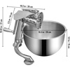image:imageVEVOR Rotary Cheese Grater Zinc Alloy Rotary Vegetable Mandoline Manual Cheese Mandoline w 5 Stainless Steel Cutting Cones Manual Vegetable Grater w 25L Bowl Rotary Shredder wSuction Base