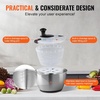 image:imageVEVOR Stainless Steel Salad Spinner 475Qt Onehanded Easy Press Large Vegetable Dryer Washer Lettuce Cleaner and Dryer with 304 Stainless Steel Bowl for Greens Herbs Berries Fruits No BPASalad Spinner
