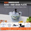 image:imageVEVOR Stainless Steel Salad Spinner 475Qt Onehanded Easy Press Large Vegetable Dryer Washer Lettuce Cleaner and Dryer with 304 Stainless Steel Bowl for Greens Herbs Berries Fruits No BPASalad Spinner
