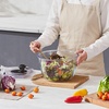 image:imageVEVOR Stainless Steel Salad Spinner 475Qt Onehanded Easy Press Large Vegetable Dryer Washer Lettuce Cleaner and Dryer with 304 Stainless Steel Bowl for Greens Herbs Berries Fruits No BPASalad Spinner