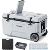 image:imageVEVOR Portable CoolerHard Cooler with Ice Retention HeavyDuty Handles and Strap Lightweight Rigid Material Insulated Portable Cooler Suitable for Family Picnics and Short Trips52QT