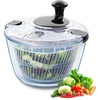 image:imageVEVOR Stainless Steel Salad Spinner 475Qt Onehanded Easy Press Large Vegetable Dryer Washer Lettuce Cleaner and Dryer with 304 Stainless Steel Bowl for Greens Herbs Berries Fruits No BPASalad Spinner