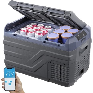 image:imageVEVOR CF55 12 Volt 58 Qt Refrigerator Dual Zone Portable Compressor 1224V DC and 110240V AC Freezer Fridge Cooler for Car Truck RV Camping and Home Use BlackGrayDual Zone 264QT