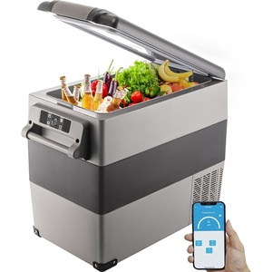 image:imageVEVOR CF55 12 Volt 58 Qt Refrigerator Dual Zone Portable Compressor 1224V DC and 110240V AC Freezer Fridge Cooler for Car Truck RV Camping and Home Use BlackGraySingle Zone 58QT
