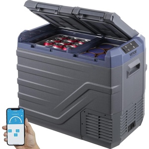 image:imageVEVOR CF55 12 Volt 58 Qt Refrigerator Dual Zone Portable Compressor 1224V DC and 110240V AC Freezer Fridge Cooler for Car Truck RV Camping and Home Use BlackGrayDual Zone 423QT