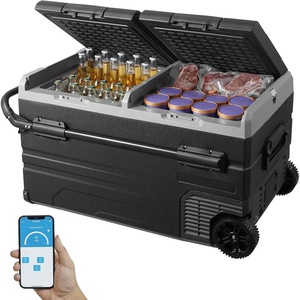 image:imageVEVOR Car Refrigerator DC 1224V AC100240V Compressor Electric Cooler 4F to 68F Car Fridge with APP Control 21 QT Cars Freezer for RVs Campsites Boats Camping Fishing 60W Portable Freezer120QT Dual Zone with Handle