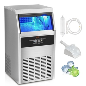 image:imageVEVOR Commercial Ice Maker with Drain Pump 150lbs24H Ice Maker Machine 70 Ice Cubes in 1215 Minutes Freestanding Ice Maker with 33lbs Storage Capacity LED Digital Display for Bar Home RestaurantSilver