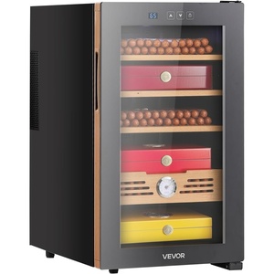 image:imageVEVOR Electric Humidor 33L 250 Counts Electric Cigar Humidor Cabinet with Cooling Temperature Control Spanish Cedar Wood Shelves amp Drawers Mechanical Hygrometer 4 Layers Cooler for Household48L