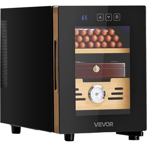 image:imageVEVOR Electric Humidor 33L 250 Counts Electric Cigar Humidor Cabinet with Cooling Temperature Control Spanish Cedar Wood Shelves amp Drawers Mechanical Hygrometer 4 Layers Cooler for Household16L