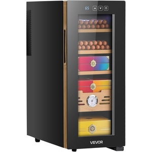 image:imageVEVOR Electric Humidor 33L 250 Counts Electric Cigar Humidor Cabinet with Cooling Temperature Control Spanish Cedar Wood Shelves amp Drawers Mechanical Hygrometer 4 Layers Cooler for Household33L