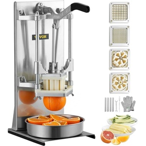 image:imageVEVOR French Fry Cutter Ergonomic Potato Slicer with 3 Blades 12 38 14 amp Juicer Plate EasyReplace Vegetable Chopper Dicer for Carrot Onion Lemon Ideal for Home amp Commercial Kitchens14  38  6Wedge Slicer  6Wedge Apple Corer