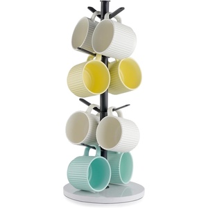 image:imageVEVOR Mug Holder Tree with Marble Base 8 Hooks Coffee Cup Holder for Counter Carbon Steel Mug Tree Cup Rack Stand Upgraded Coffee Cup Tree for Coffee Bar Kitchen Home Organizer8 HooksTree