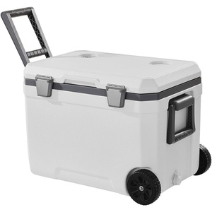 image:imageVEVOR Portable CoolerHard Cooler with Ice Retention HeavyDuty Handles and Strap Lightweight Rigid Material Insulated Portable Cooler Suitable for Family Picnics and Short Trips45 QT