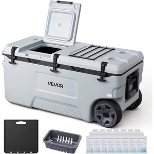 image:imageVEVOR Portable CoolerHard Cooler with Ice Retention HeavyDuty Handles and Strap Lightweight Rigid Material Insulated Portable Cooler Suitable for Family Picnics and Short Trips106QT