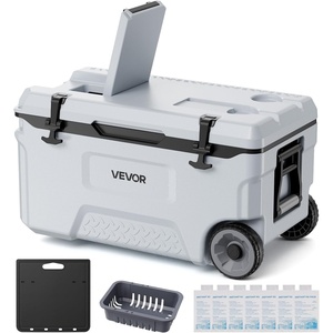 image:imageVEVOR Portable CoolerHard Cooler with Ice Retention HeavyDuty Handles and Strap Lightweight Rigid Material Insulated Portable Cooler Suitable for Family Picnics and Short Trips52QT