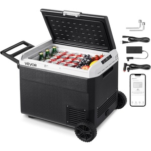 image:imageVEVOR Portable Refrigerator 37 Quart35 LiterTravelCar Refrigerator Dual Zone with 1224v DC amp 110240v AC for Camping Fishing12 Volt Refrigerator App Control468 Outdoor or Home Use634QT