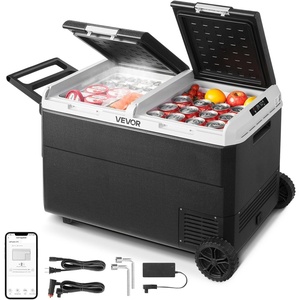 image:imageVEVOR Portable Refrigerator 37 Quart35 LiterTravelCar Refrigerator Dual Zone with 1224v DC amp 110240v AC for Camping Fishing12 Volt Refrigerator App Control468 Outdoor or Home Use1004QT