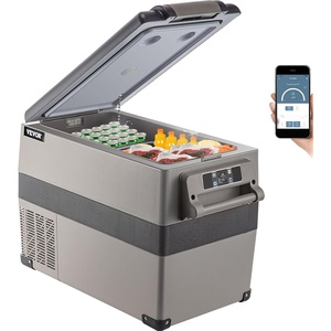 image:imageVEVOR Portable Refrigerator 37 Quart35 LiterTravelCar Refrigerator Dual Zone with 1224v DC amp 110240v AC for Camping Fishing12 Volt Refrigerator App Control468 Outdoor or Home Use48QT
