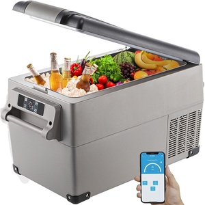 image:imageVEVOR Portable Refrigerator 37 Quart35 LiterTravelCar Refrigerator Dual Zone with 1224v DC amp 110240v AC for Camping Fishing12 Volt Refrigerator App Control468 Outdoor or Home Use37QT