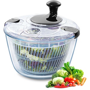 image:imageVEVOR Stainless Steel Salad Spinner 475Qt Onehanded Easy Press Large Vegetable Dryer Washer Lettuce Cleaner and Dryer with 304 Stainless Steel Bowl for Greens Herbs Berries Fruits No BPASalad Spinner