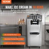 image:imageVEVOR 1850W Commercial Soft Ice Cream Machine 3 Flavors 55 to 82Gallon per Hour PreCooling at Night Auto Clean LCDPanel for Restaurants Snack Bar SliverVertical 3 Flavors Soft Serve Upgraded Model 1850W