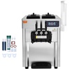 image:imageVEVOR 1850W Commercial Soft Ice Cream Machine 3 Flavors 55 to 82Gallon per Hour PreCooling at Night Auto Clean LCDPanel for Restaurants Snack Bar SliverNew Countertop 3 Flavors Flagship Model