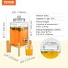 image:imageVEVOR Beverage Dispenser 15 Gallon Drink Dispensers for Parties Glass Juice Dispenser with Stand Stainless Steel Spigot Iced Tea Lemonade Juice Water Dispenser for Restaurants Hotels Parties