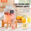 image:imageVEVOR Beverage Dispenser 15 Gallon Drink Dispensers for Parties Glass Juice Dispenser with Stand Stainless Steel Spigot Iced Tea Lemonade Juice Water Dispenser for Restaurants Hotels Parties