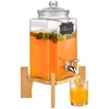 image:imageVEVOR Beverage Dispenser 15 Gallon Drink Dispensers for Parties Glass Juice Dispenser with Stand Stainless Steel Spigot Iced Tea Lemonade Juice Water Dispenser for Restaurants Hotels Parties