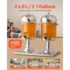 image:imageVEVOR Beverage Dispenser 21 Gallon Drink Dispenser for Parties Stainless Steel  Plastic Juice Dispensers with Spigot Ice Chamber Tray Iced Tea Lemonade Juice Dispensers for Restaurants Hotels21Gal 2Pack