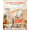 image:imageVEVOR Beverage Dispenser 22 Gallon Drink Dispensers for Parties Glass Juice Dispenser with Wood Stand Stainless Steel Spigot Iced Tea Lemonade Juice Water Dispensers for Parties15Gal 2Pack