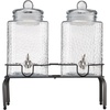 image:imageVEVOR Beverage Dispenser 22 Gallon Drink Dispensers for Parties Glass Juice Dispenser with Wood Stand Stainless Steel Spigot Iced Tea Lemonade Juice Water Dispensers for Parties15Gal 2Pack
